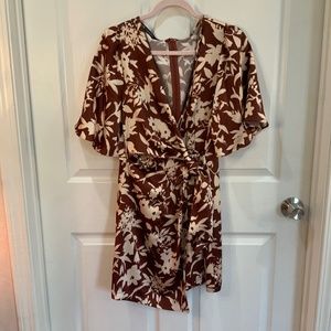 Zara Brown Floral Mini Dress